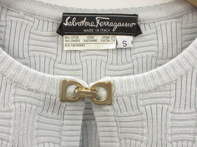 Salvatore Ferragamo 花柄 シルク切替 ニットトップス L サルヴァトーレフェラガモ Salvatore Ferragamo ニット トップス