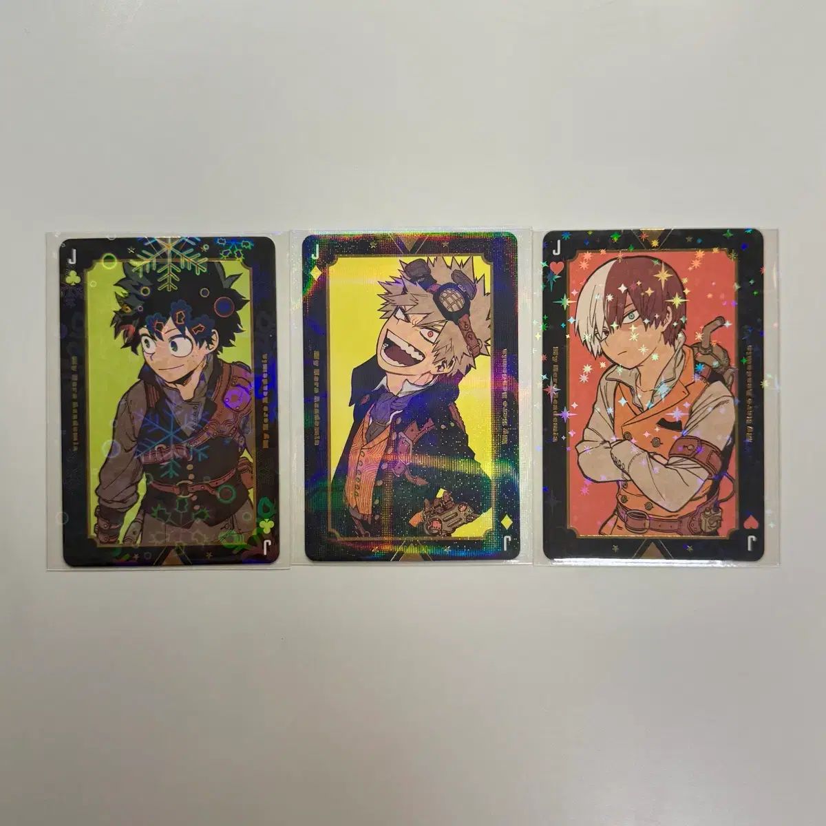 僕のヒーローアカデミア ヒロアカ 原画展 金箔 トランプ カード 3枚 まとめ （信号機トリオ）