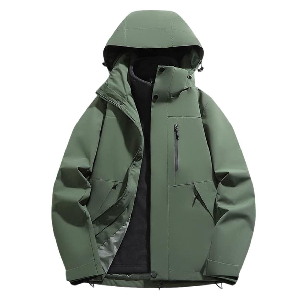 新品 [Pikaeyes] ジャケット スキー スノーボード 冬用 防寒 防水 防風 アウトドア スキーウェア 登山 通気 防寒コート フリース付き 男女兼用 モスグリーン S 10,526円