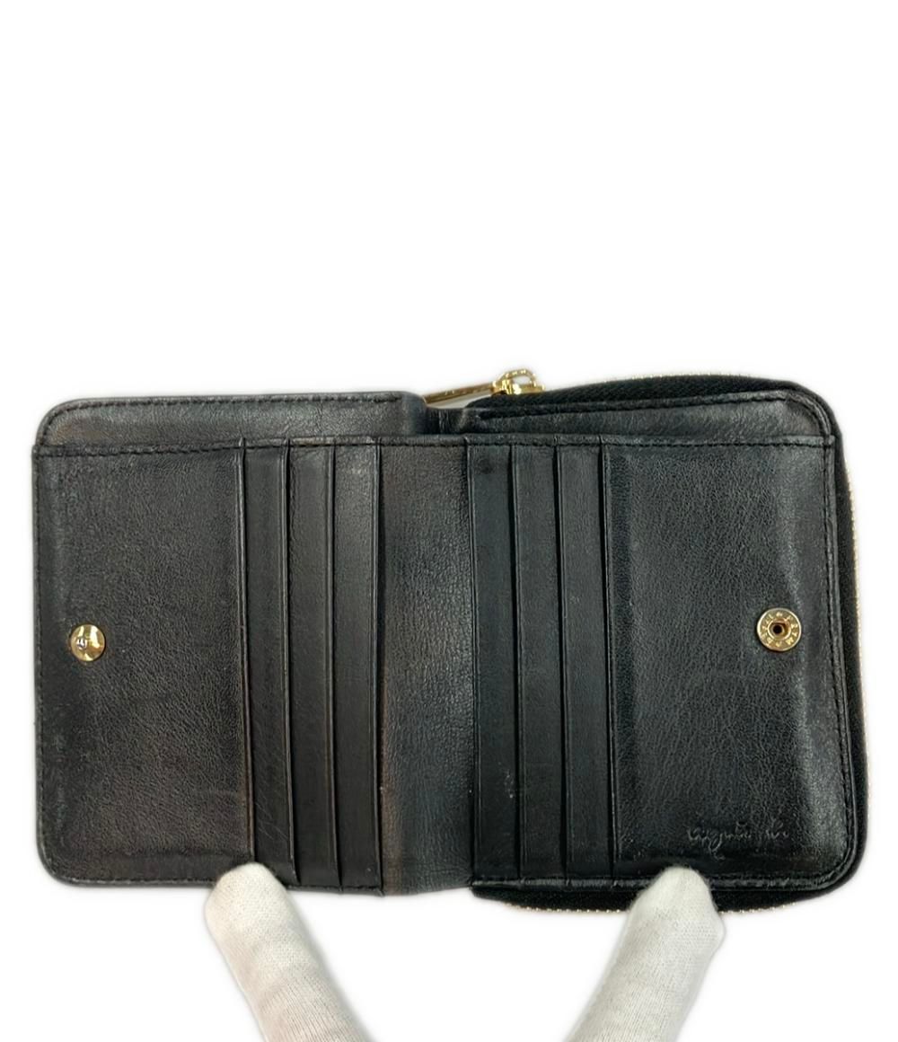 アニエスベー ラウンドファスナー 二つ折り財布 レディース agnes b