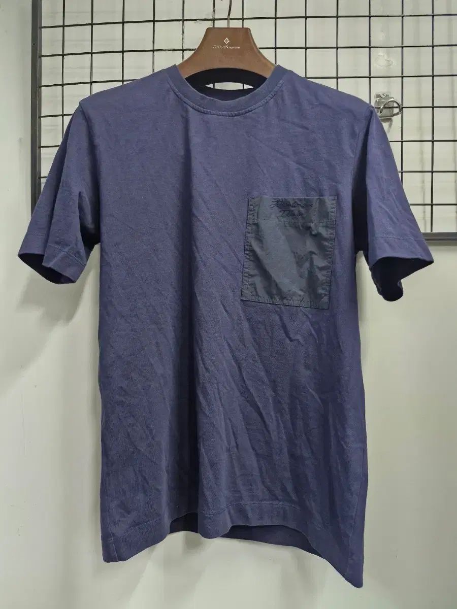 100L T.I for men 刺繍 ポケット 半袖Tシャツ ネイビー