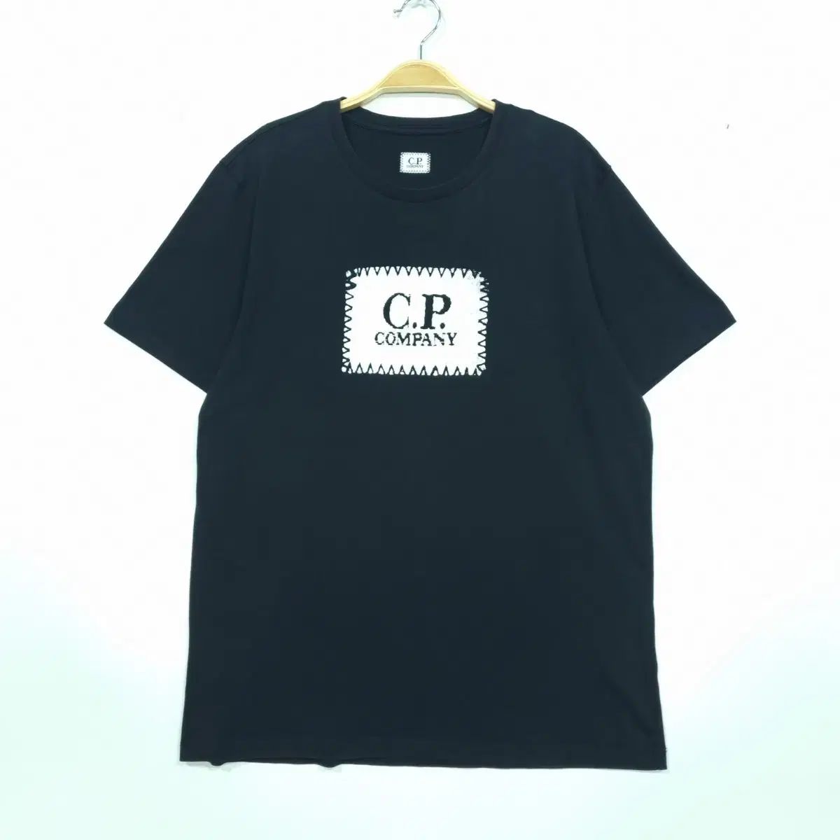 C P カンパニー ブラック ロゴ 半袖 Tシャツ