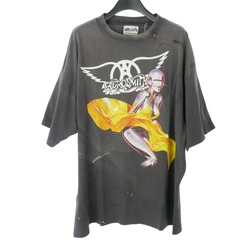 セントマイケル SAINTMICHAEL 26SS AEROSMITH AS_SS T-SHIRT Tシャツ カットソー 半袖 XL ブラック 黒 SM-MK8-0000-C25