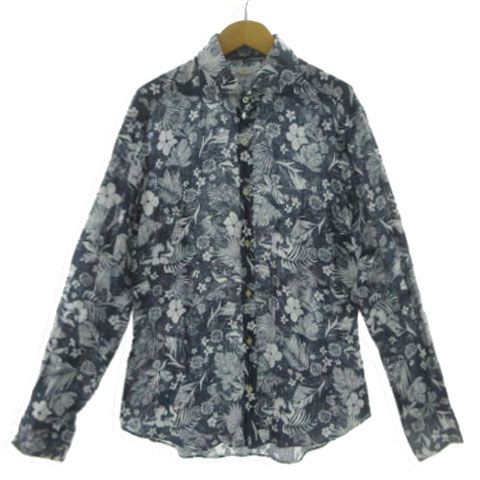 ジャンネット GIANNETTO ボタニカル柄リネンシャツ SlimFIT