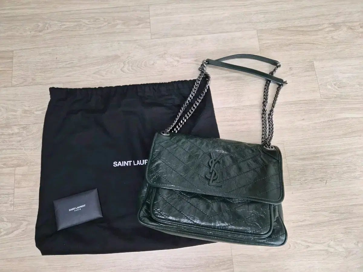 Saint Laurent サンローラン ニキ ミディ Mサイズ ダークグリーン