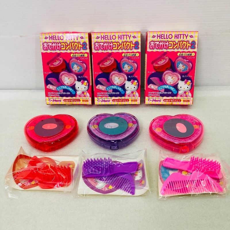 【未使用品】 【３点セット】 ハローキティ おでかけコンパクト2 サンリオ 食玩