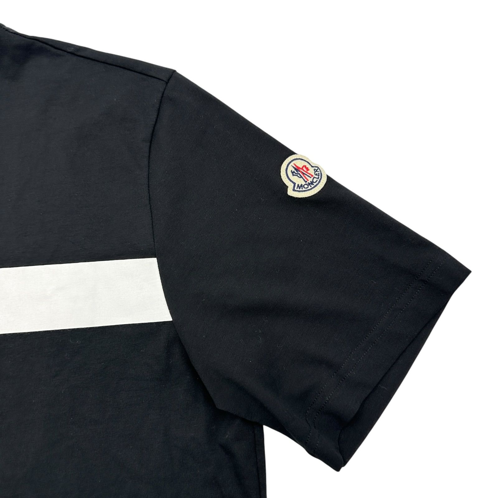 モンクレール MONCLER ロゴワッペン半袖Tシャツ ブラック コットン