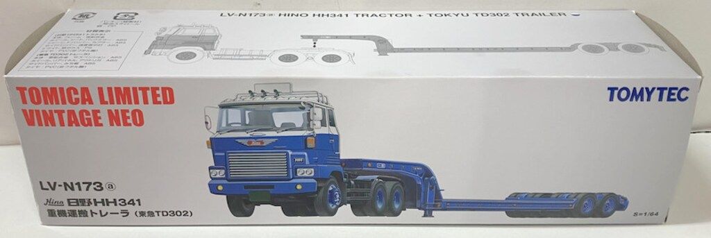 トミーテック TOMICA LIMITED VINTAGE NEO 日野HH341 重機運搬トレーラ (東急TD302)（ブルー/ホワイト） LV-N173a
