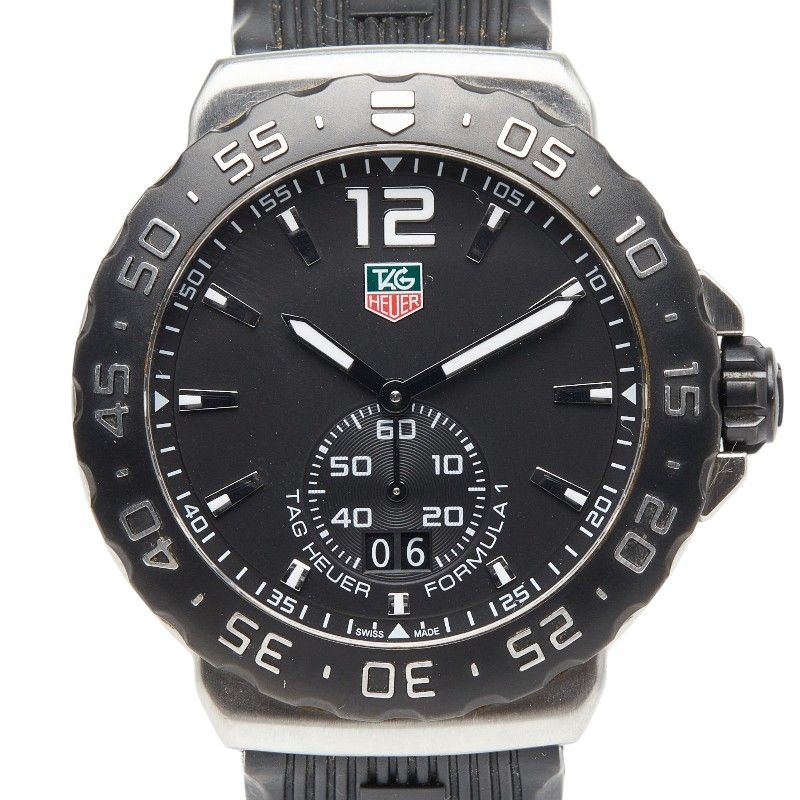 タグホイヤー フォーミュラー1 腕時計 WAU1110 ブラック シルバー ステンレススチール ラバー メンズ TAG HEUER【214-69067】