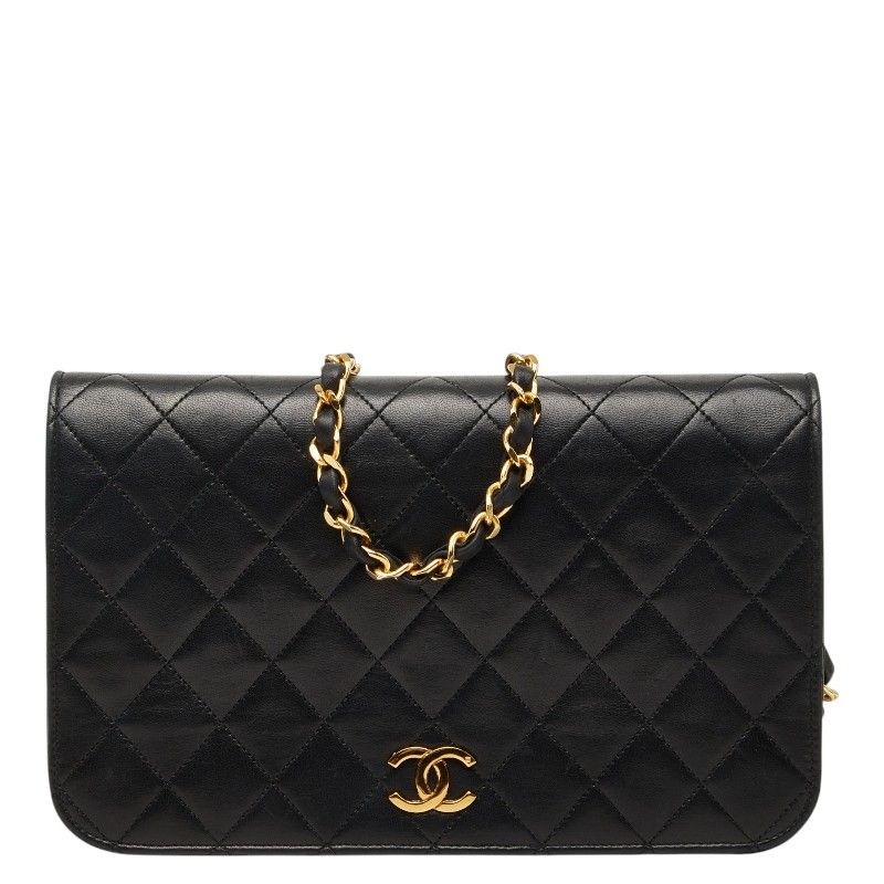 シャネル ココマーク マトラッセ 斜め掛け チェーン ショルダーバッグ ブラック ラムスキン レディース CHANEL【1-0270757】