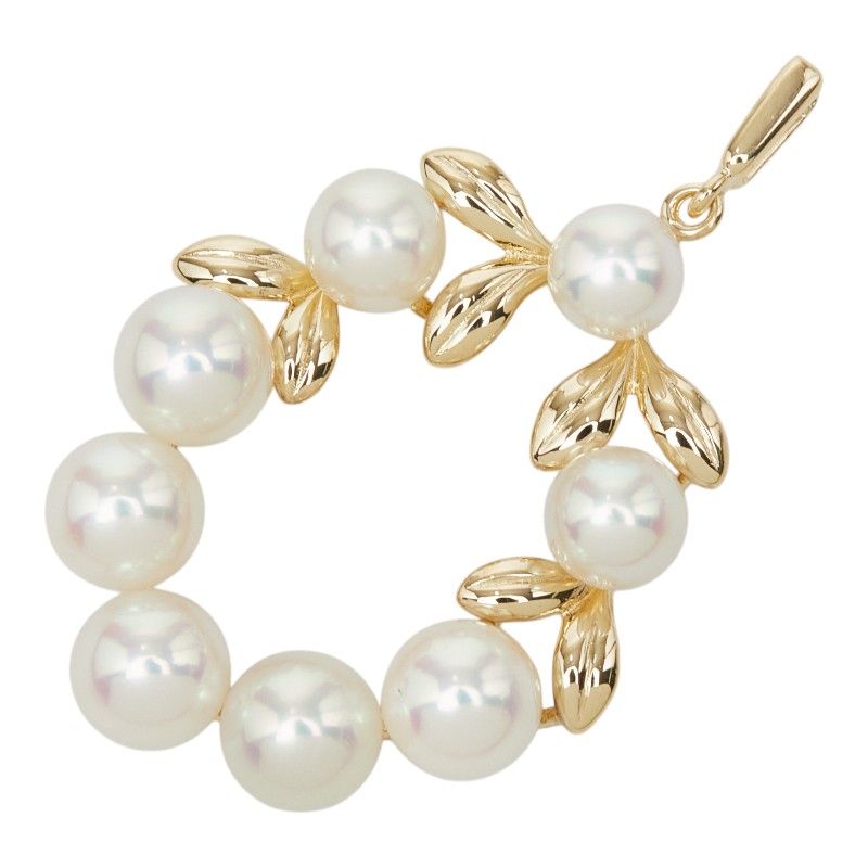 ミキモト ペンダントトップ ネックレス 真珠 K14YG イエローゴールド レディース MIKIMOTO【1-0271045】