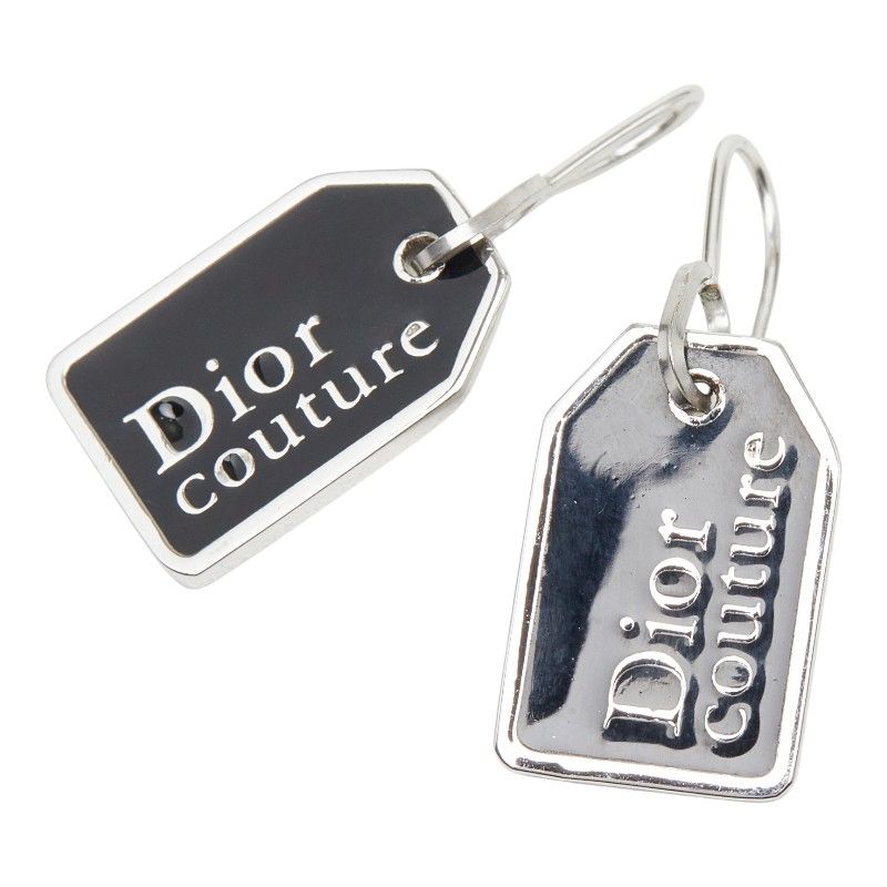 ディオール ロゴ プレート ピアス シルバー ブラック メタル レディース Dior【1-0272495】 15,246円