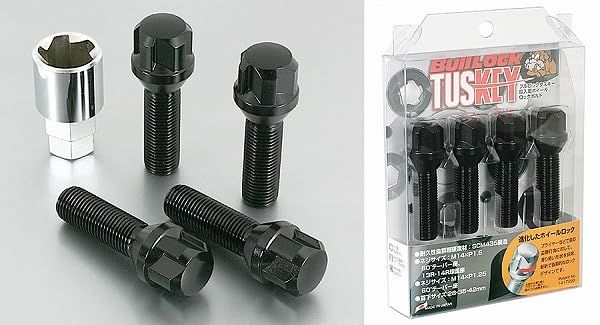 新品 KYO-EI [ 協永産業 ] Bull Lock(ブルロック) TUSKEY Bolt M14XP1.5 14R 35mm ブラック 1Set T680B-35