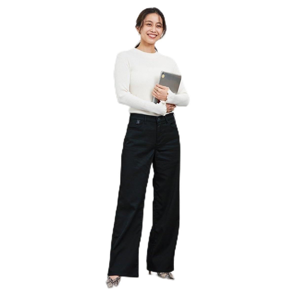 新品 EDWIN(エドウィン) パンツ EDWIN LADIES ハタラクロ ワイドパンツ レディース ブラック XL