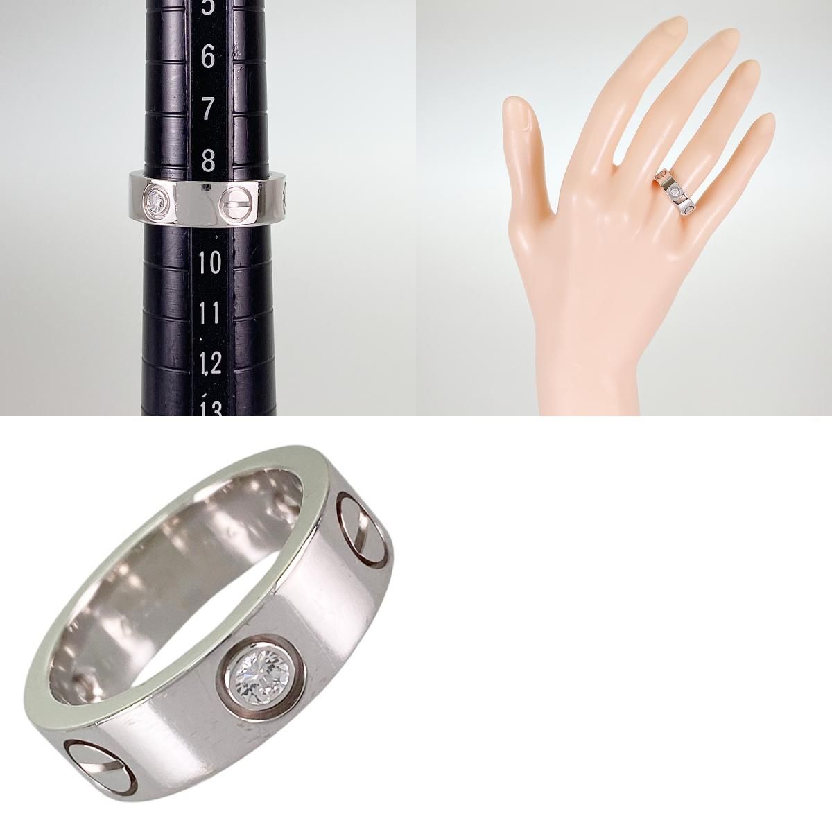カルティエ Cartier ラブ K18WG ダイヤモンド 9号(49) リング ss【中古