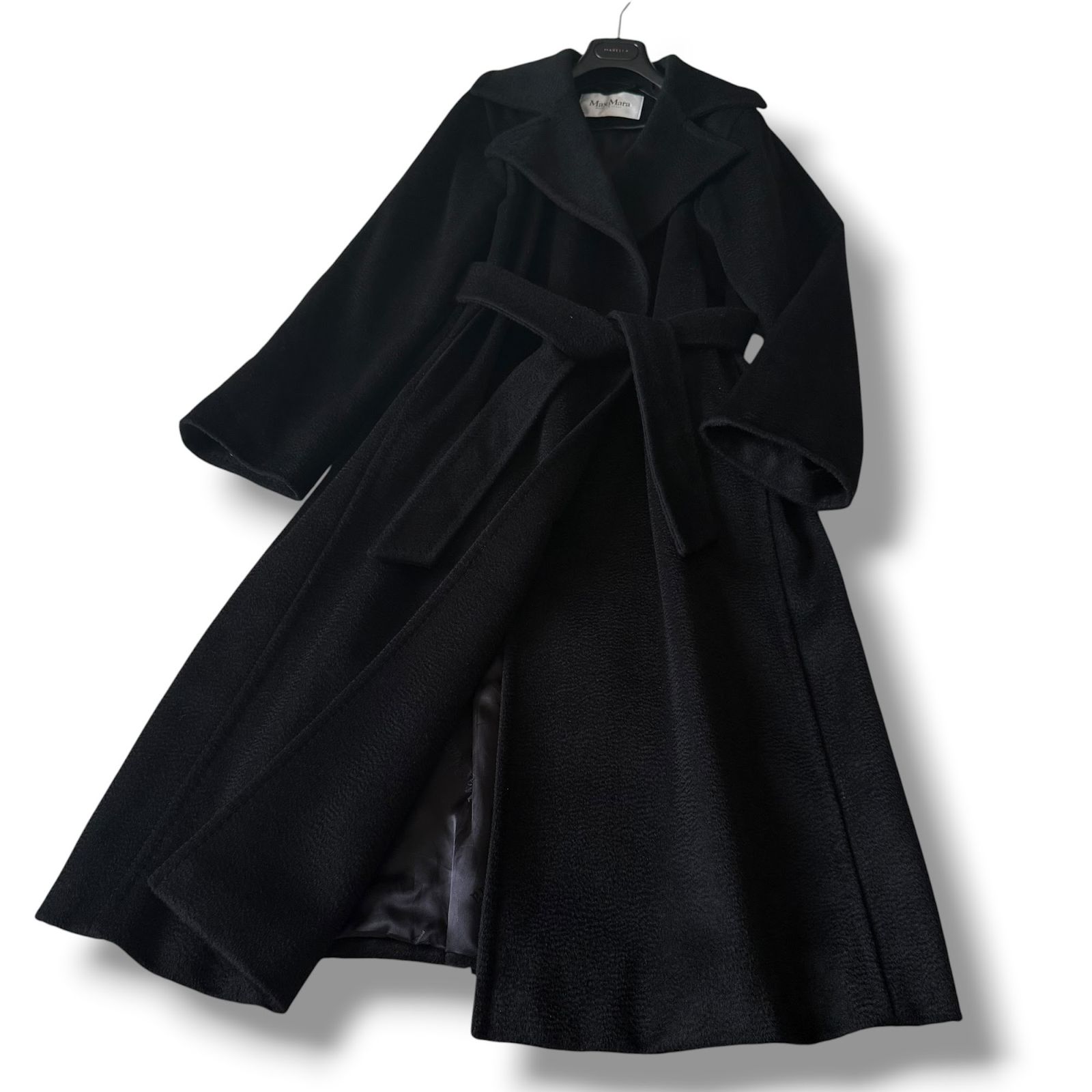 キャメル100％ 美品 白タグMaxMara マニュエラコート 40 黒