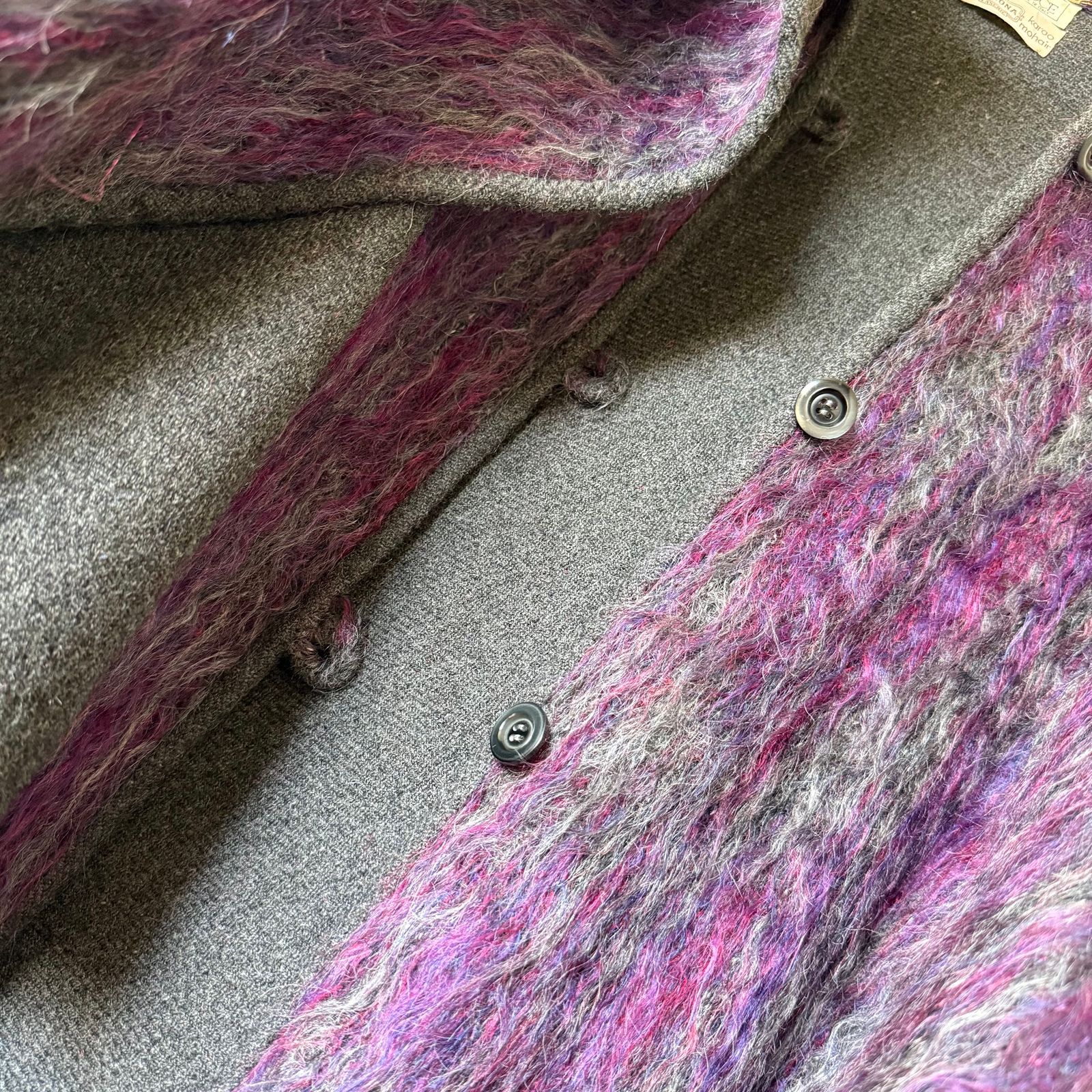 極美品 Agnona モヘヤシャギー ふんわりファー ケープコート ポンチョ