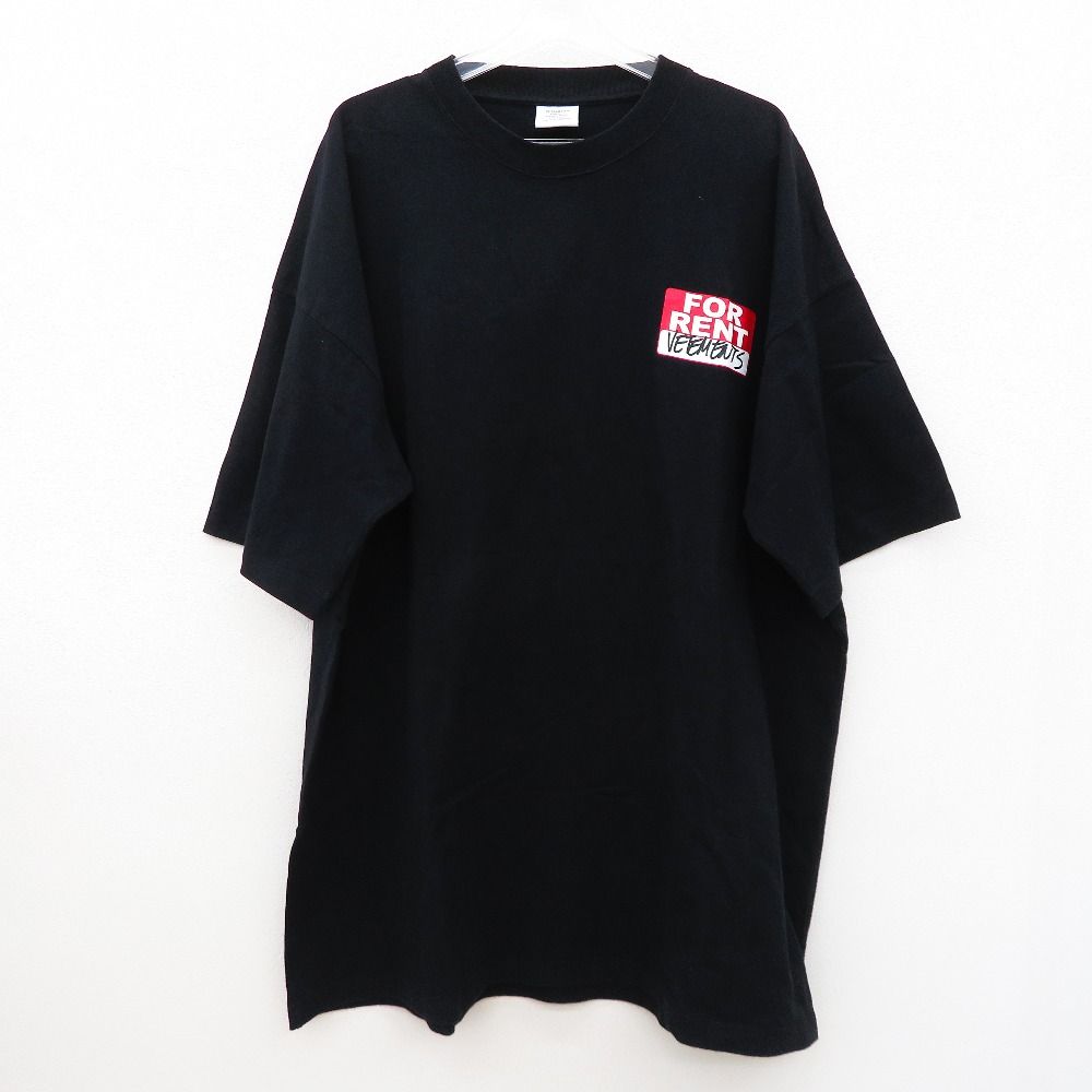 VETEMENTS ヴェットモン 半袖Ｔシャツ VETEMENTS　ロゴ FORRENTプリント付きオーバーサイズTシャツ　S　ブラック　SS20TR372