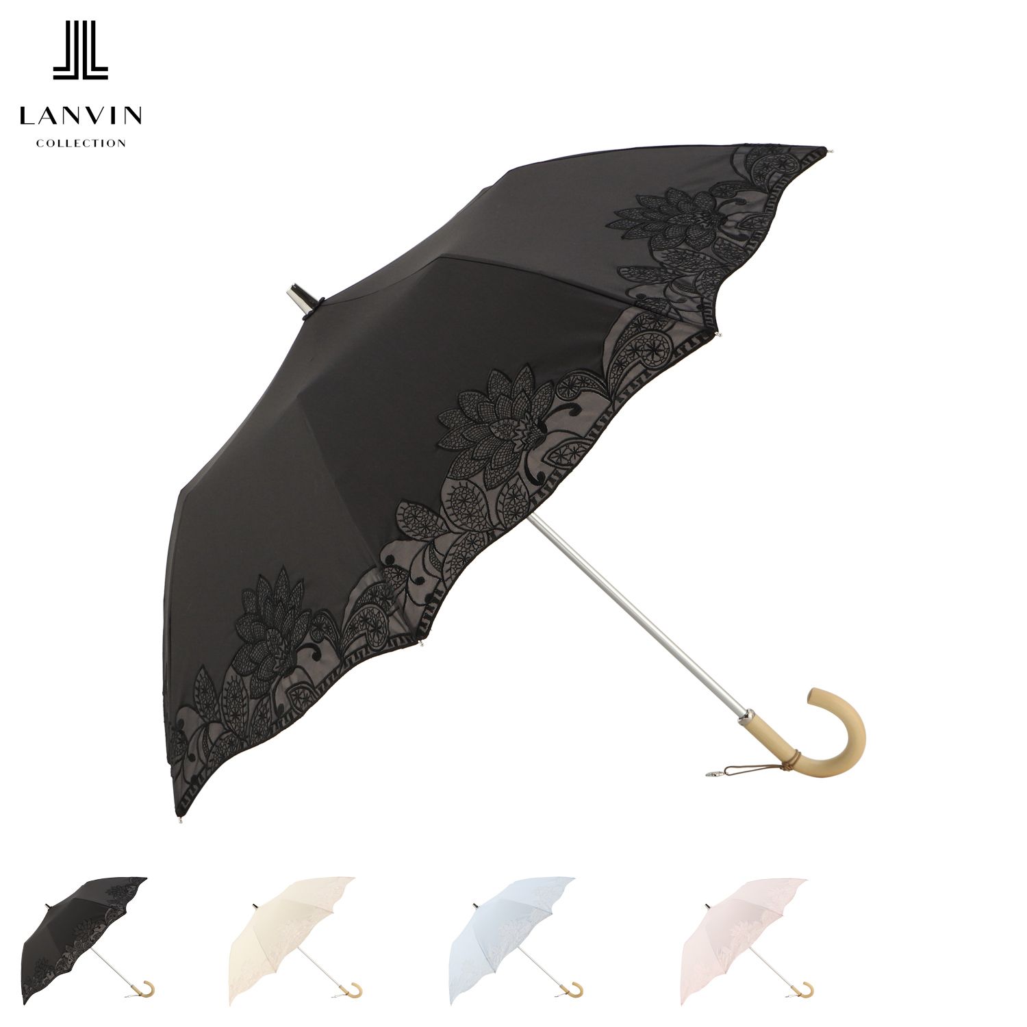 ランバン コレクション LANVIN COLLECTION 折りたたみ傘 2段 雨傘 日傘 T/C 50cm UVカット 12093-51