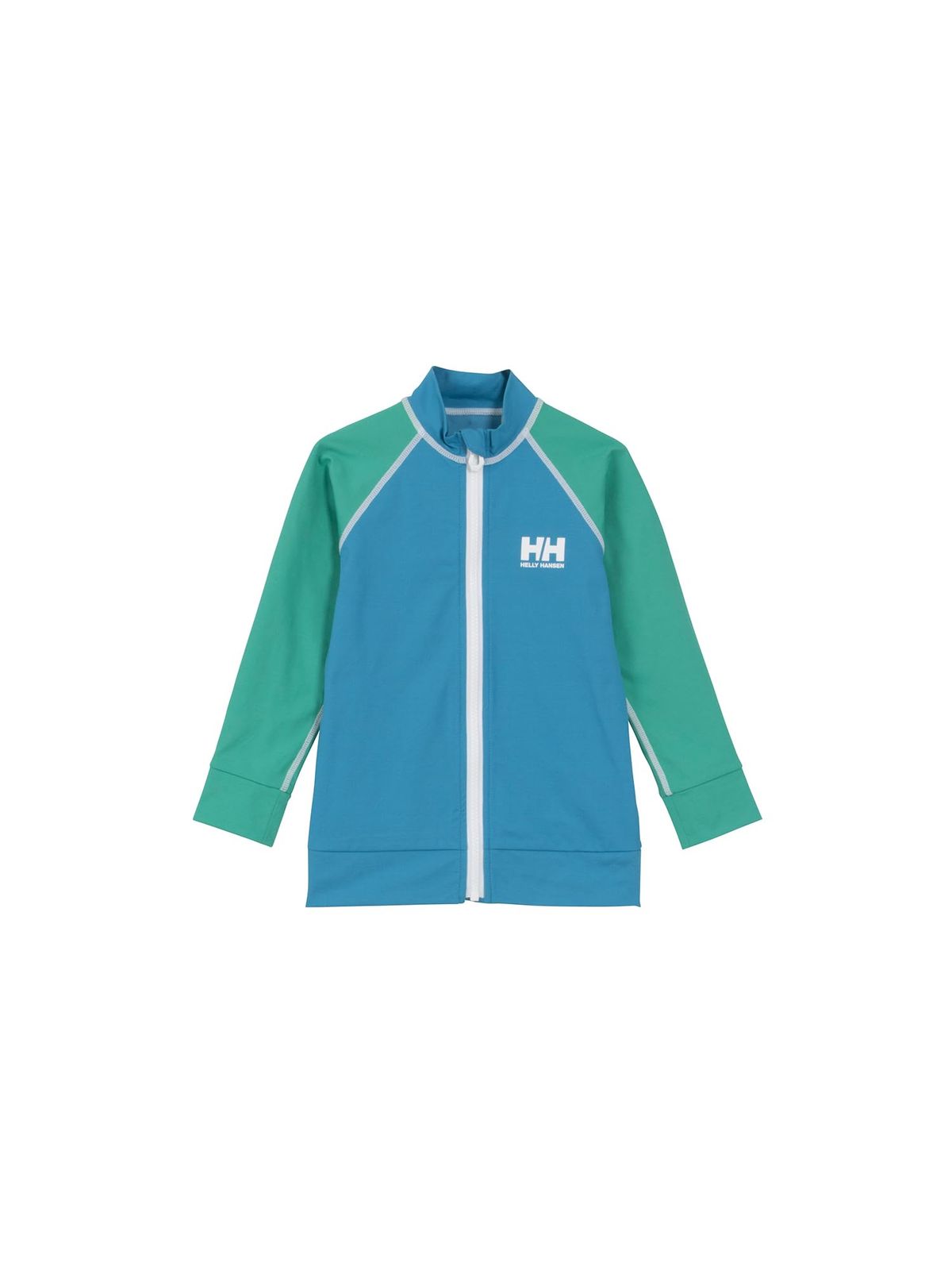 新品 [ヘリーハンセン] K L/S HH Full-Zip Rashguard ブルージェイ/アクアグリーン 150