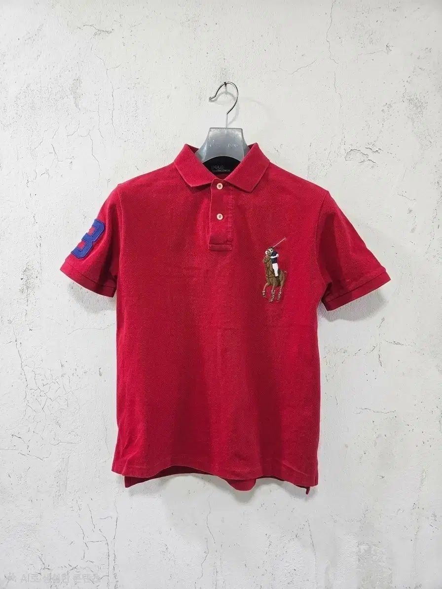ポロラルフローレン ビックポニー レッド 半袖 カラーTシャツ S
