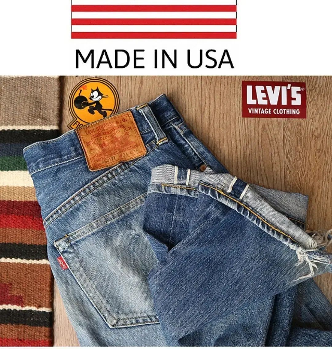 アメリカ版 90s LVC LEVI'S リーバイス 44501XX ビッグE セルビッジデニム
