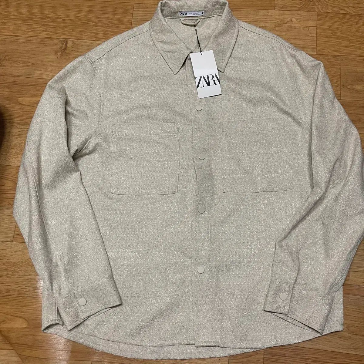 ZARA ザラ ポケット オーバーサイズシャツ型 ジャケット ベージュ 110サイズ 新品
