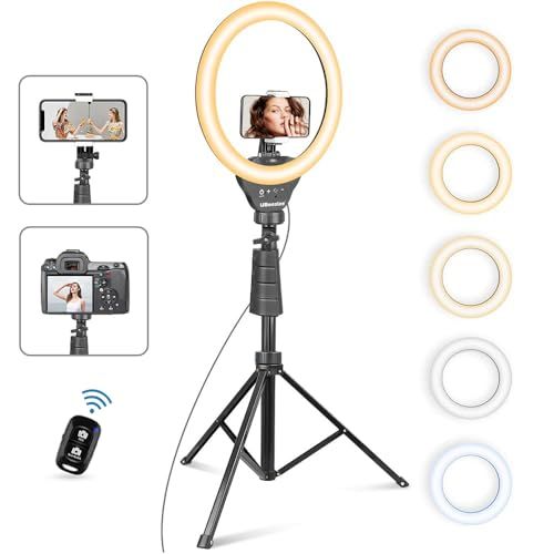 【新品】UBeesize 12インチLEDリングライト 158cm三脚付き 撮影ライト 俯瞰撮影 スマホクリップ式 女優ライト ビデオライト 高輝度 自撮り/ビデオ録画 (YouTube/Instagram/TikTokなど動画撮影) スマホ 2658eb40