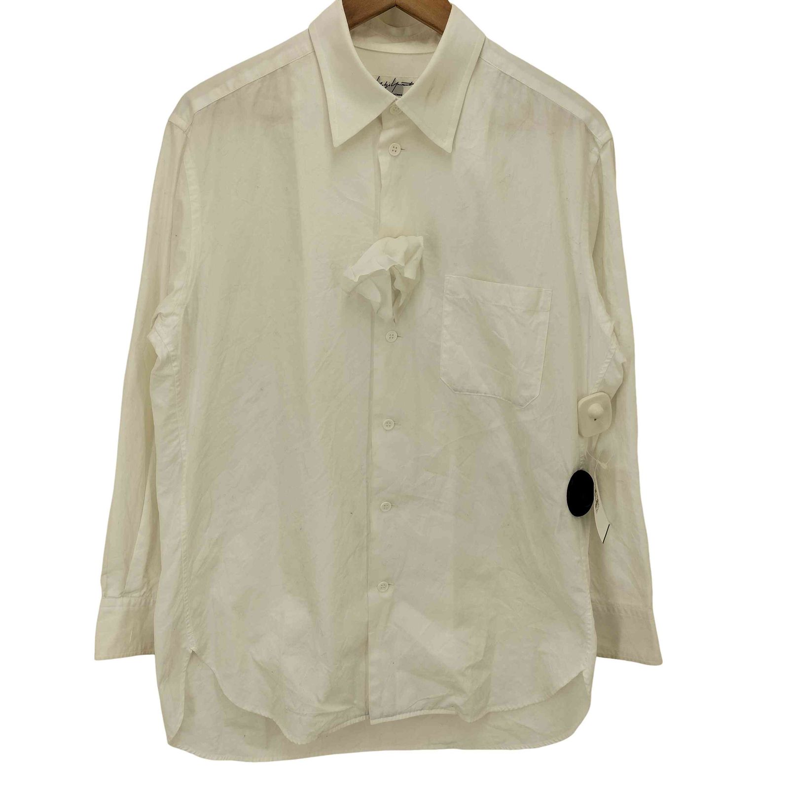 ヨウジヤマモトプールオム Yohji Yamamoto POUR HOMME ボタン コサージュ L/S レギュラーカラーシャツ メンズ JPN：2 8,520円