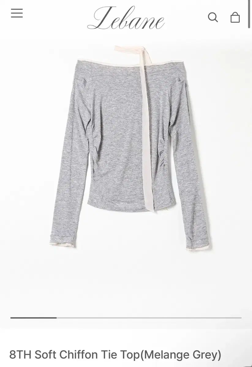 ルベイン Soft Chiffon Tie Top (Melange Grey) 5,825円