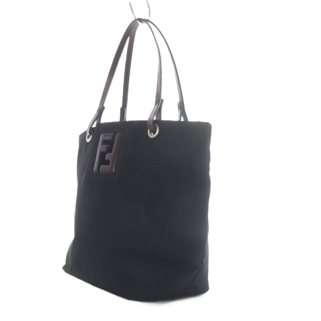 フェンディ FENDI トートバッグ FFロゴ ナイロン×レザー ブラック /YO5