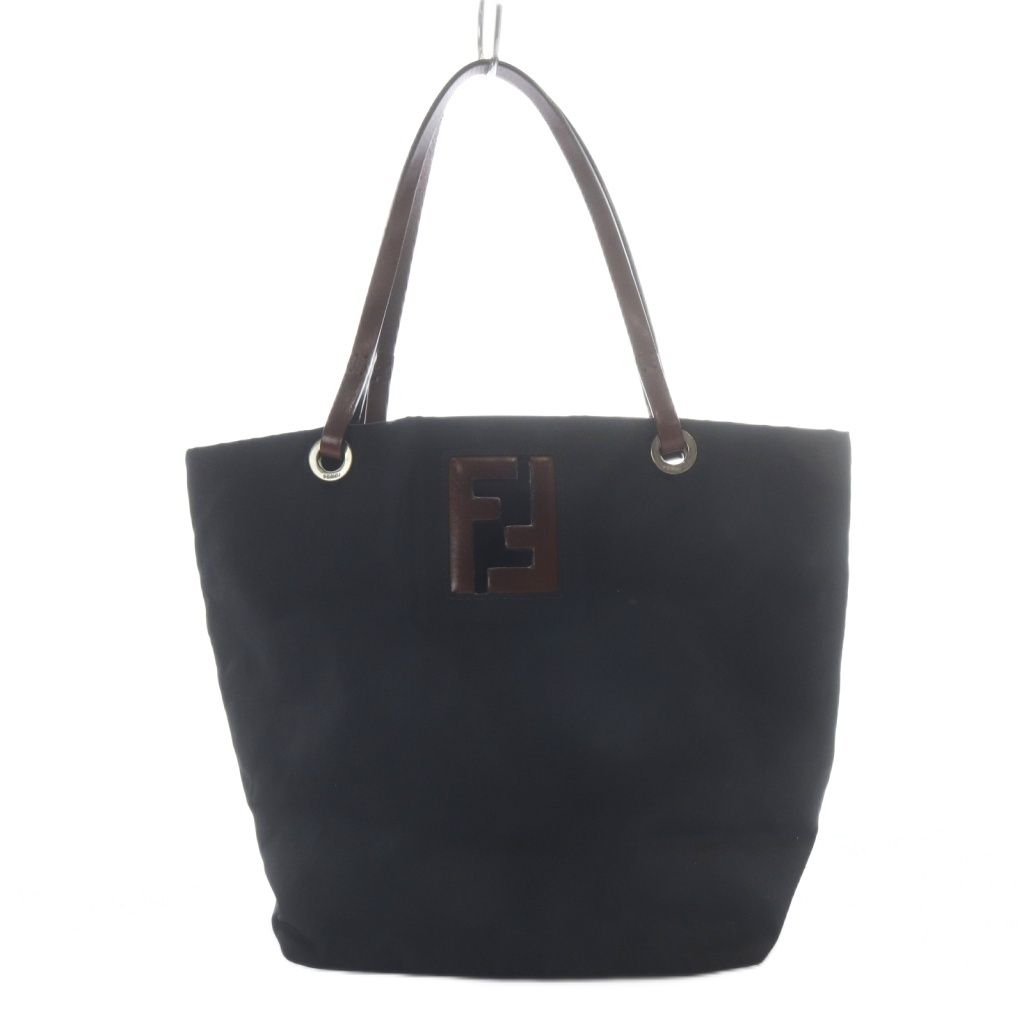 フェンディ FENDI トートバッグ FFロゴ ナイロン×レザー ブラック /YO5