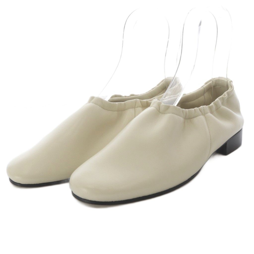 トシノスケタケガハラビューティフルシューズ TOSHINOSUKE TAKEGAHARA BEAUTIFUL SHOES BALLET SHOES ローヒール レザー 23.5cm ホワイト /YO13 ■AD