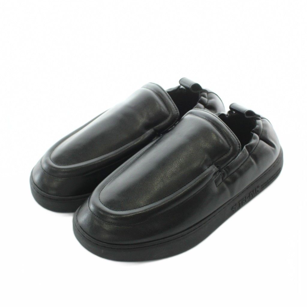 トシノスケタケガハラビューティフルシューズ BEAUTIFUL SHOES SOFT PAD SLIPPON スリッポン レザー 本革 24cm 黒 ブラック モカシン縫い ギャザー履き口 /RI ■OS