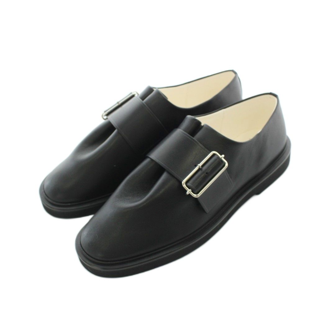 トシノスケタケガハラビューティフルシューズ BEAUTIFUL SHOES ONE PIECE BELT SHOES シューズ ローファー レザー 本革 24cm 黒 ブラック バックル付き /RI ■OS 14,129円