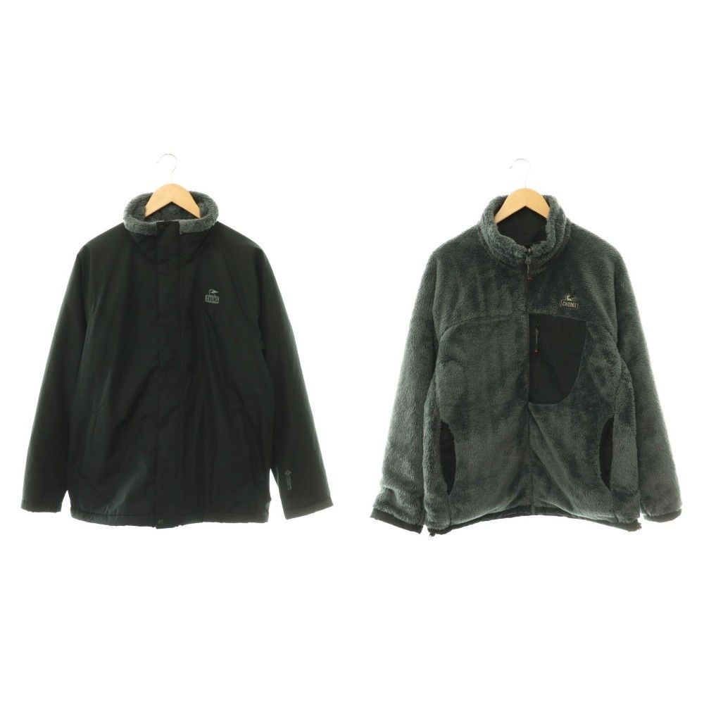 チャムス CHUMS Gore-Tex Windstopper Reversible Jacket リバーシブルジャケット ブルゾン ボアフリース M チャコールグレー ブラック /ES ■OS ■