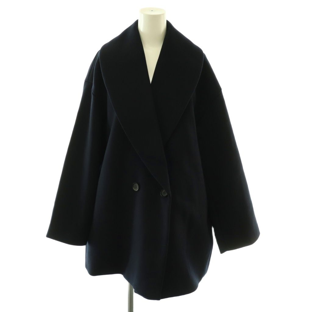 プラージュ Plage 25AW Double melton コート アウター ミドル丈 ウール 36 紺 25-020-922-2000-4-0 /CX ■OS ■SH