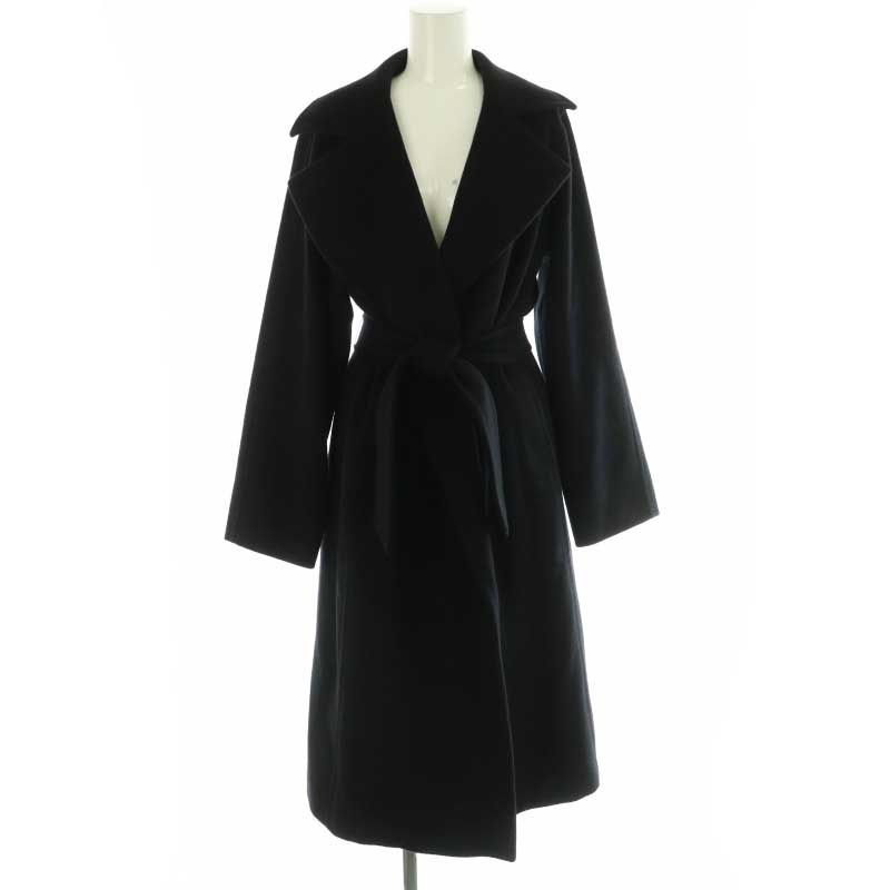 マックスマーラ MAX MARA MANUELA キャメル アイコンコート チェスター ロング丈 ワンカラー 32 黒 ブラック 10161343 /BB ■OS ■SH ▲H