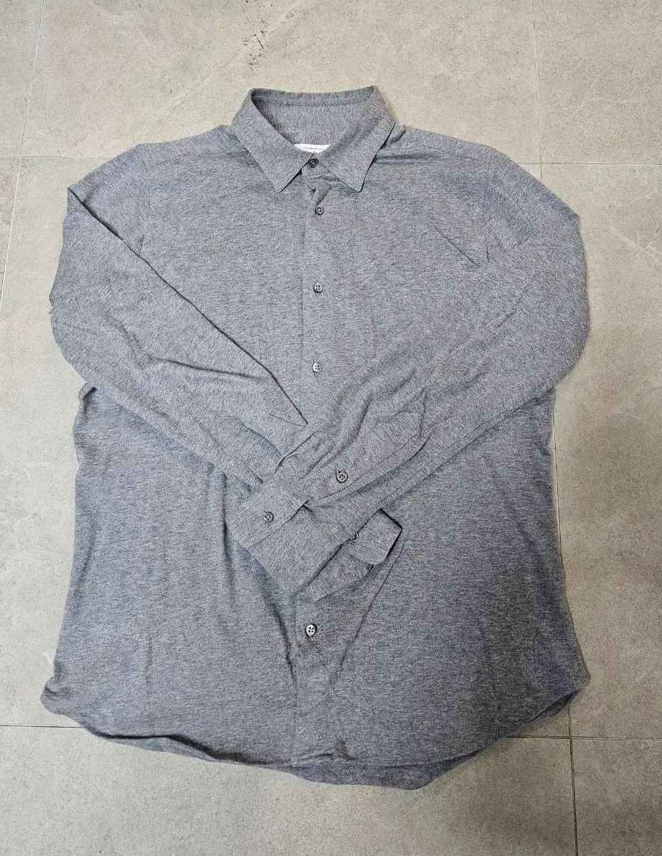 robert friedman グレー メンズ コットン カシミア ブレンド スリムフィット シャツ