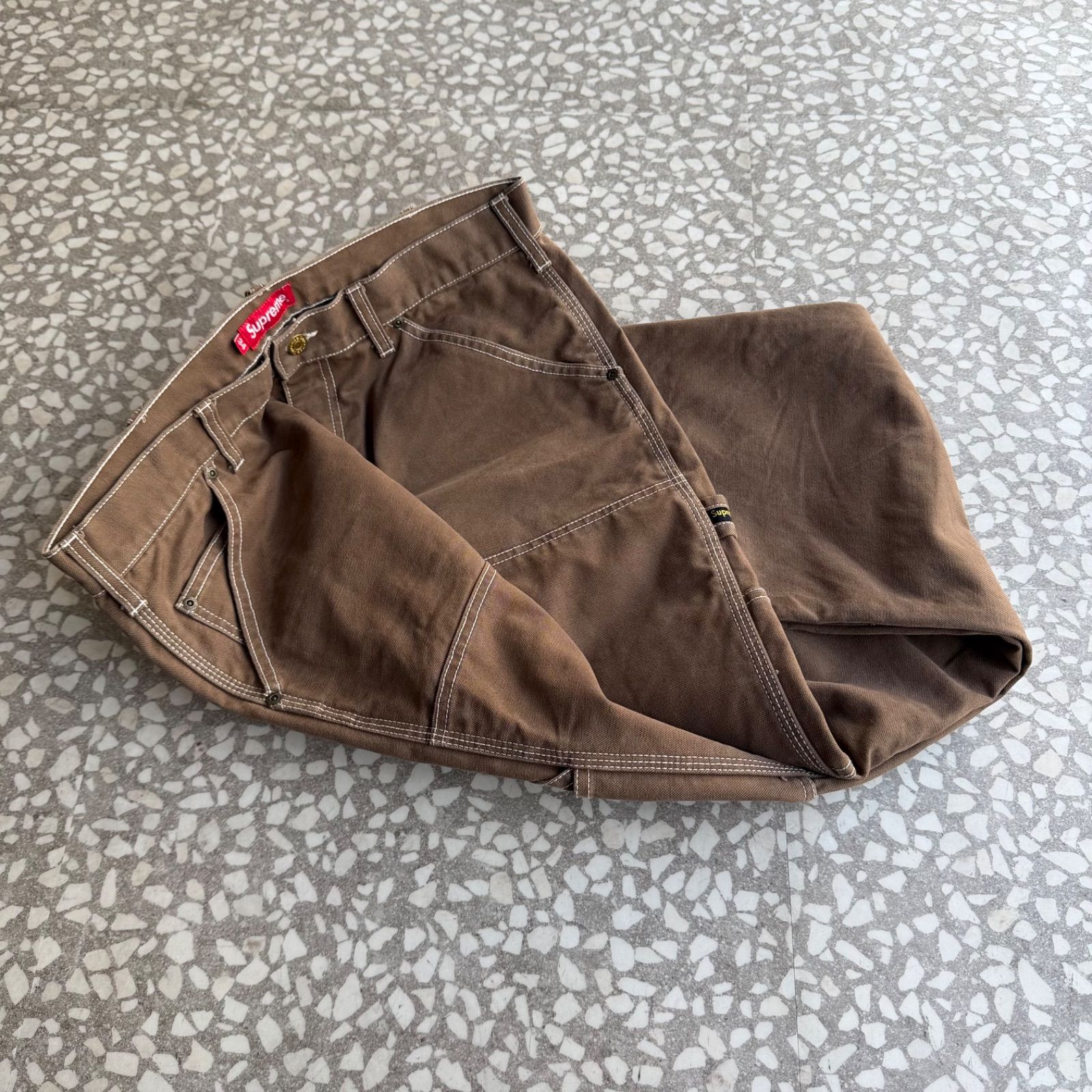 Supreme / double knee painter size 34 シュプリーム　ダブルニー　ペインターパンツ　ストリート　ワークパンツ sk8　横ノリ ブラウン　ズボン　オールシーズン stussy 西海岸