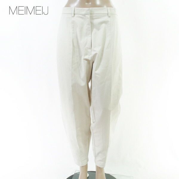80%OFF 新品 メイメイジェイ MEIMEI J パンツ 40 EPT1200 Mサイズ オフホワイト レディース コットンパンツ ワイド カジュアルパンツ イタリア製