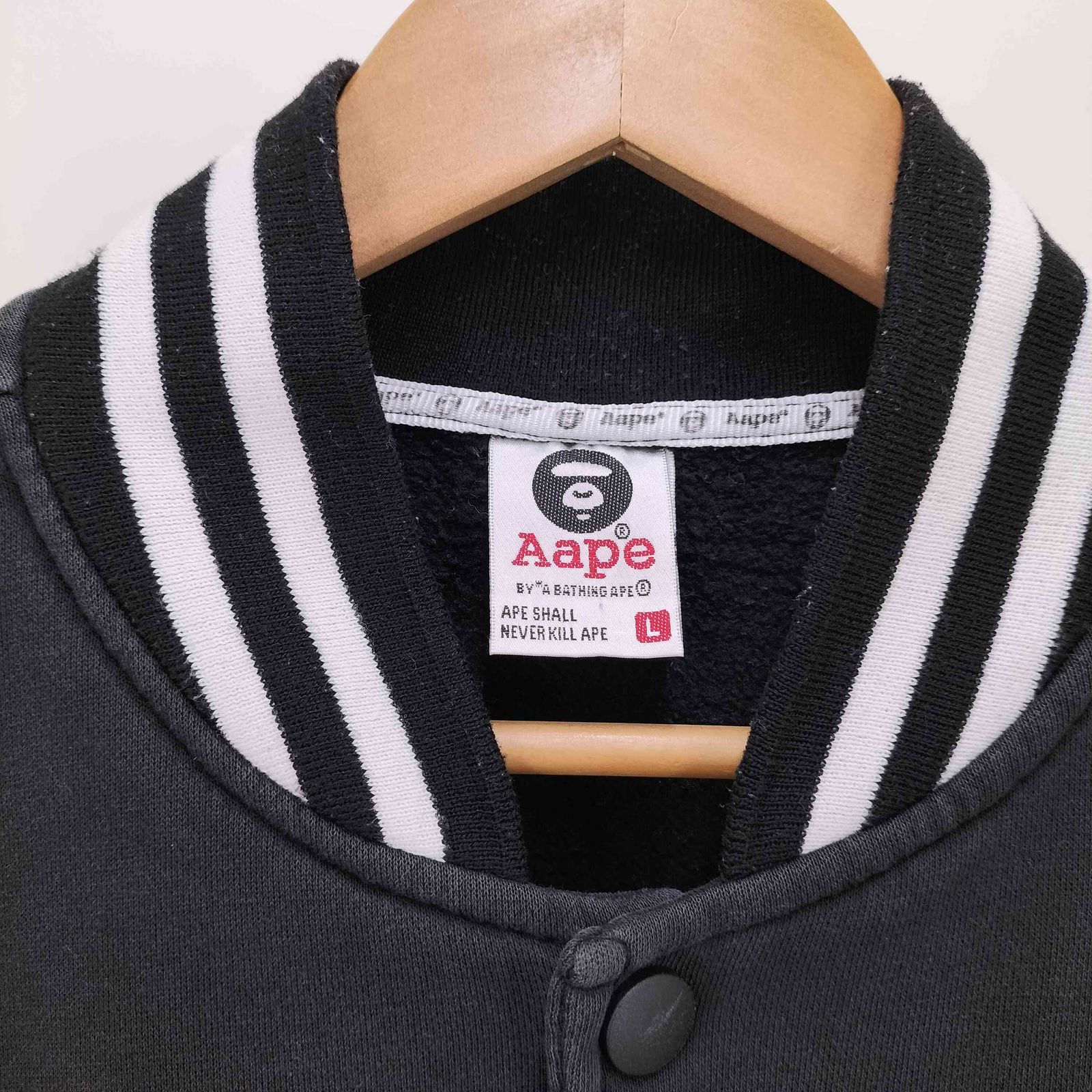 A BATHING APE スタジャン サイズL ナンバリングあり エーエイプバイアベイシングエイプ AAPE BY A BATHING APE ロゴ