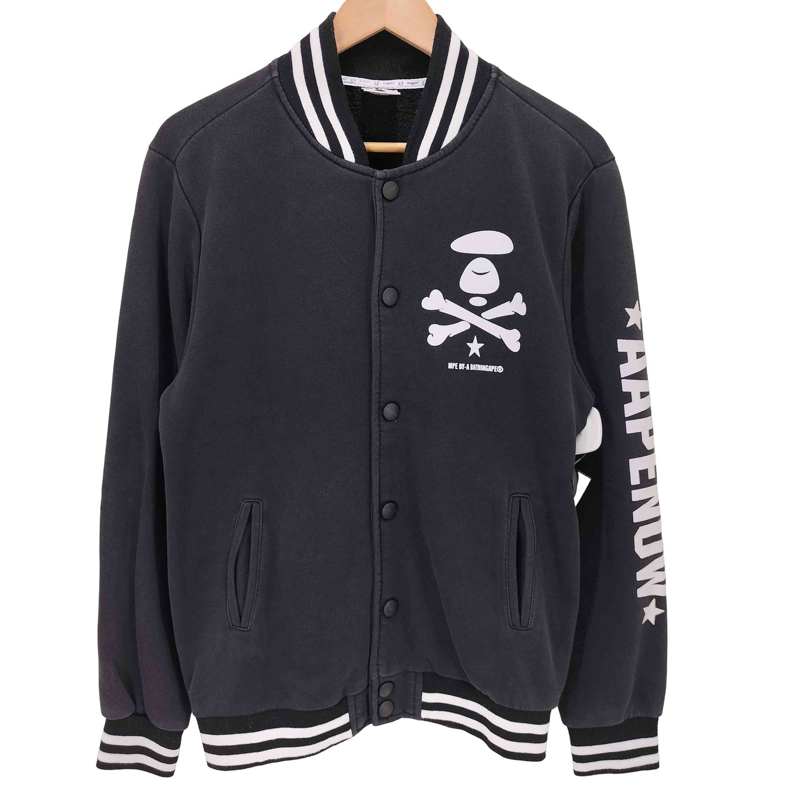A BATHING APE スタジャン サイズL ナンバリングあり エーエイプバイアベイシングエイプ AAPE BY A BATHING APE ロゴ