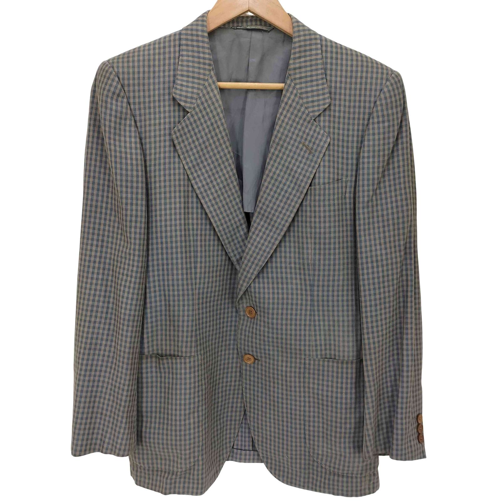 エルメネジルドゼニア Ermenegildo Zegna PURE SILK100 2Bチェックテーラードジャケット メンズ 表記無