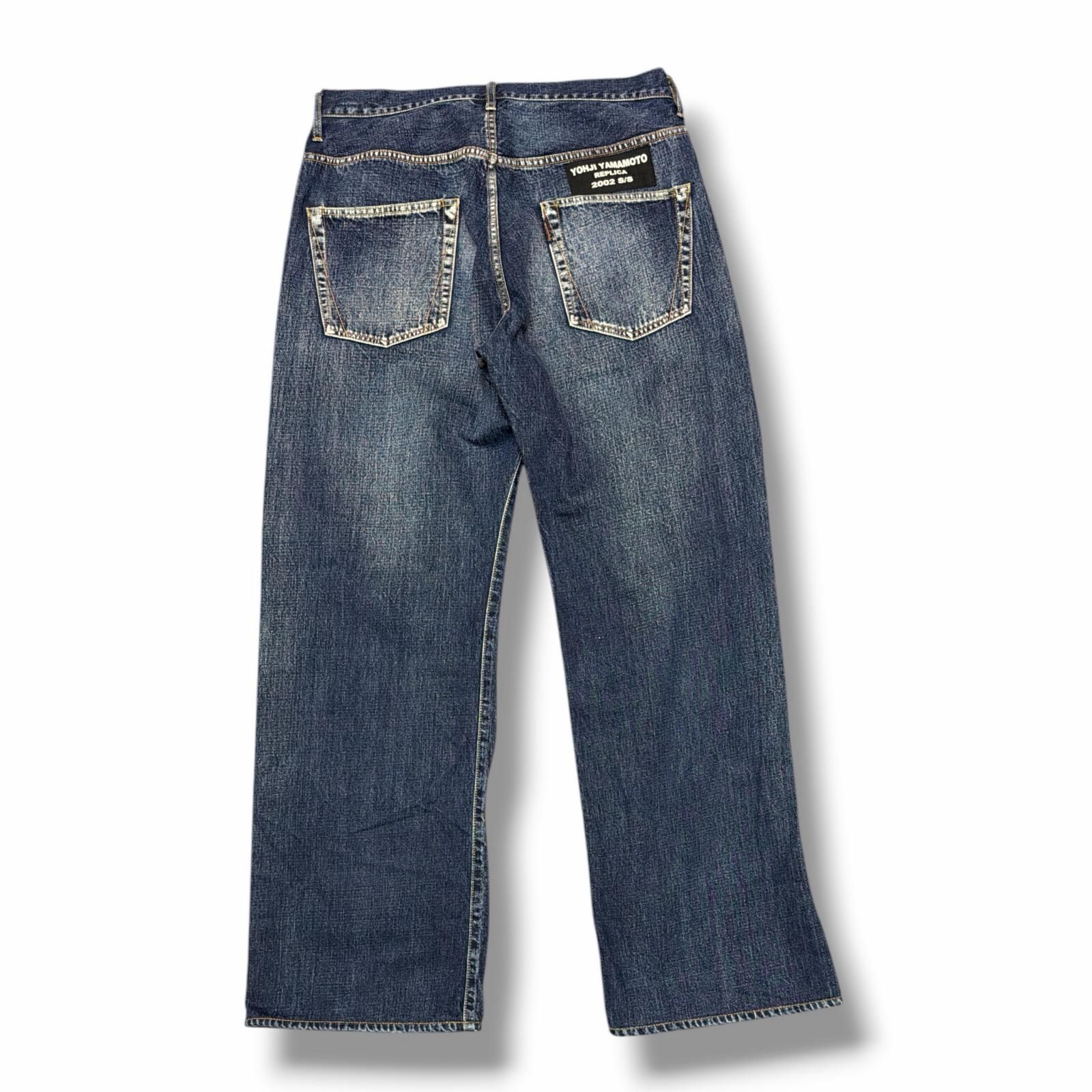 ヴジャード 009 ストレートレッグ デニムパンツ Yohji Yamamoto 02SS replica wide straight denim レプリカ ワイド