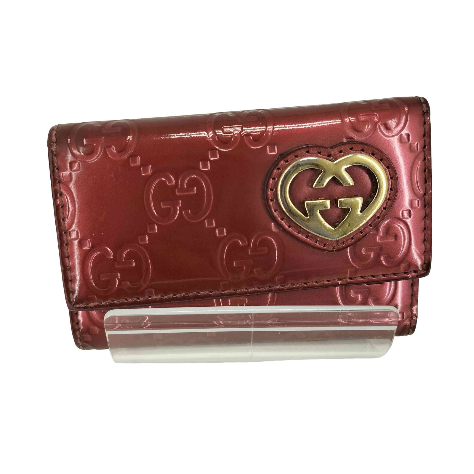 グッチ GUCCI GG柄 シマ ハートプレート 6連キーケース レディース 表記無