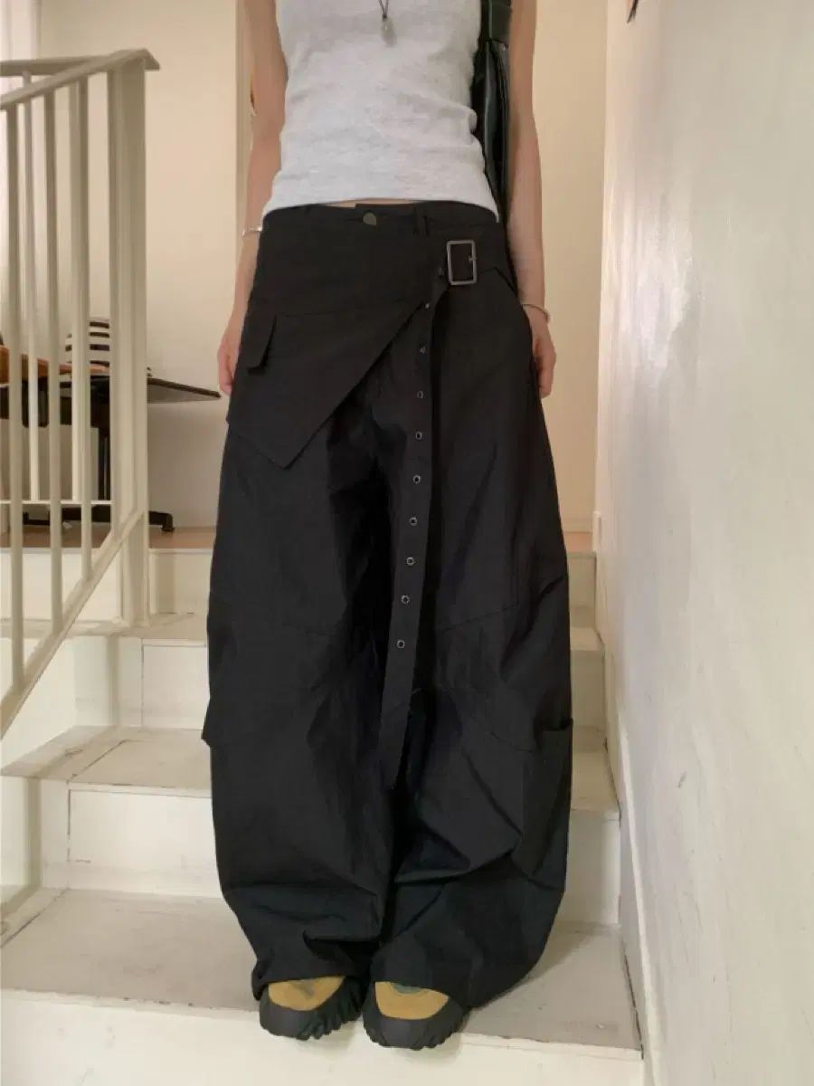 ソウルベイス WRAP SKIRT BELT WIDE PANTS M