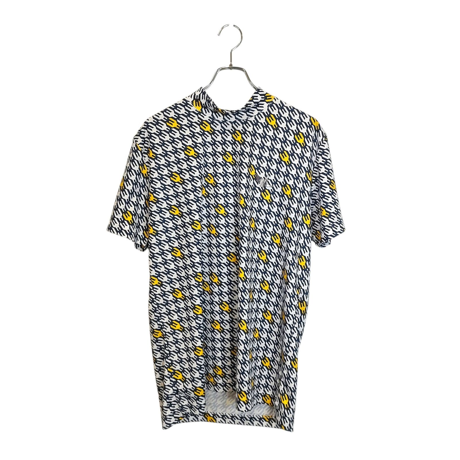 1PIU1UGUALE3 GOLF ウノピゥウノウグァーレトレ ゴルフ 24SS 113 GOLF S/S MOCK NECK HOUNDSTOOTH 総柄 半袖 モックネック Tシャツ GRT221-POE477 6 XL ネイビー メンズ 7,490円