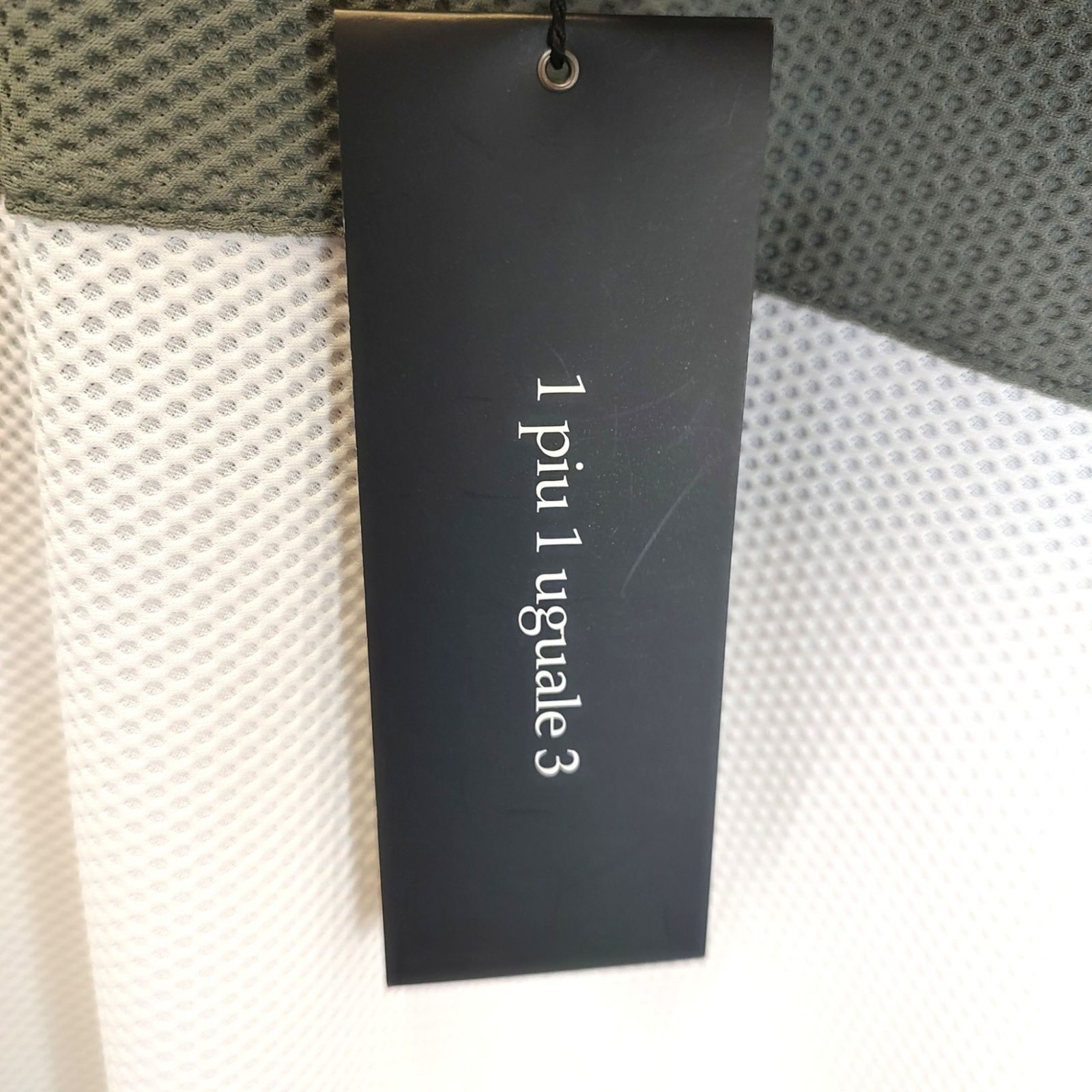 1PIU1UGUALE3 GOLF ウノピゥウノウグァーレトレ ゴルフ 24SS S/S MOCK NECK SIDE SWITCH モックネック半袖 Tシャツ GRT218-POE488 6 XL ホワイト×グレー メンズ