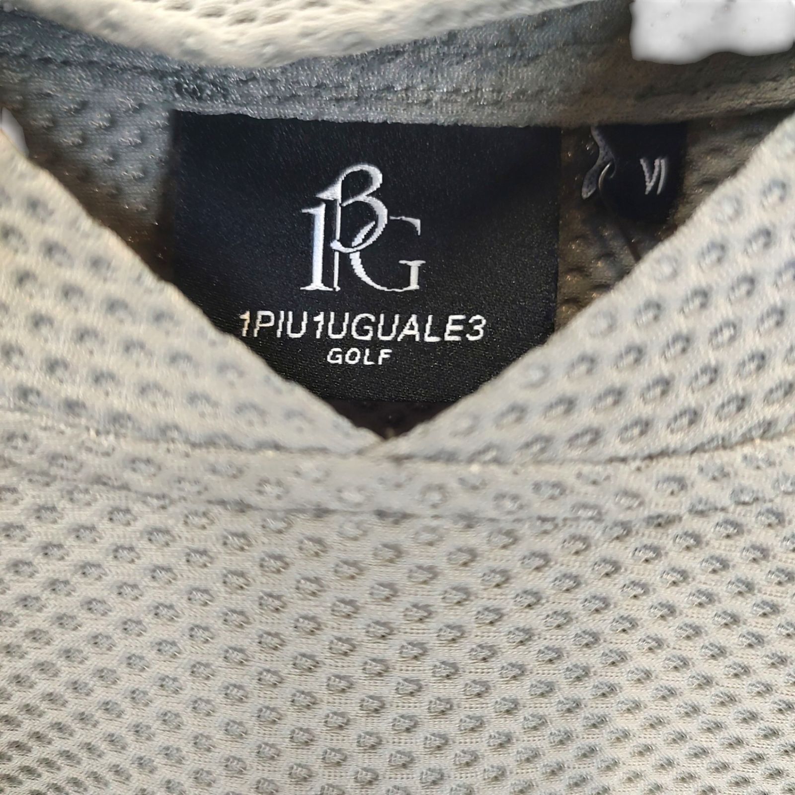 1PIU1UGUALE3 GOLF ウノピゥウノウグァーレトレ ゴルフ 24SS S/S MOCK NECK SIDE SWITCH モックネック半袖 Tシャツ GRT218-POE488 6 XL ホワイト×グレー メンズ